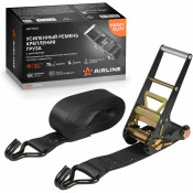 Ремень крепления груза усиленный PRO с храповиком 12 т, 8 м AIRLINE, арт. ASTT001