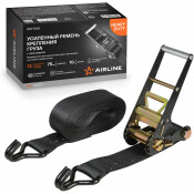 Ремень крепления груза усиленный PRO с храповиком 12 т, 10 м AIRLINE, арт. ASTT002