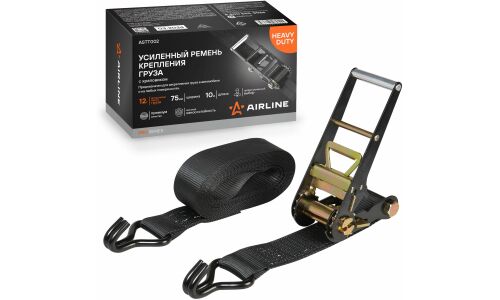 Ремень крепления груза усиленный PRO с храповиком 12 т, 10 м AIRLINE, арт. ASTT002