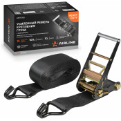 Ремень крепления груза усиленный PRO с храповиком 15 т, 10 м AIRLINE, арт. ASTT005