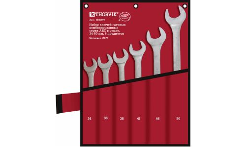 Набор комбинированных ключей Thorvik ARC, от 34 до 50мм, 6 предметов, арт. W3S6TB