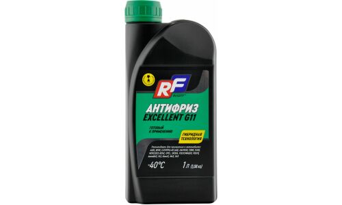 Антифриз Ruseff Antifreeze Excellent, H-OAT, G11, зелёный, -40°C, 1л, арт. 17341N