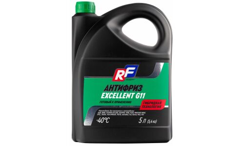 Антифриз Ruseff Antifreeze Excellent, H-OAT, G11, зелёный, -40°C, 5л, арт. 17342N