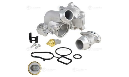 Корпус термостата для а/м VW Passat B6 (05-)/Skoda Octavia A5 (04-) 1.8T/2.0T (алюминиевый, с датчиком) Luzar, арт. LT 1869