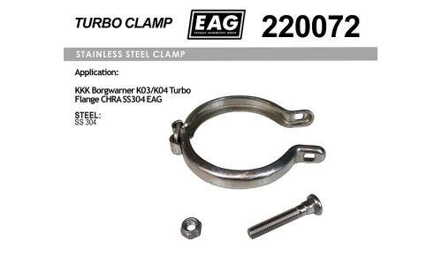 Хомут турбины KKK Borgwarner K03/K04 Turbo Flange CHRA SS304 EAG EAG, арт. 220072