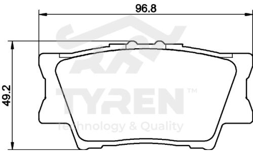 Колодки тормозные дисковые Tyren, задние, комплект на ось (4 шт), арт. TYR1218981