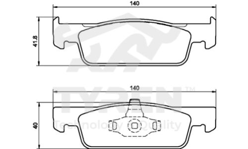 Колодки тормозные дисковые Tyren, передние, комплект на ось (4 шт), арт. TYR1217981