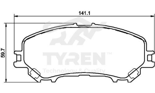 Колодки тормозные дисковые Tyren, передние, комплект на ось (4 шт), арт. TYR1212261