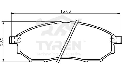 Колодки тормозные дисковые Tyren, передние, комплект на ось (4 шт), арт. TYR1212151