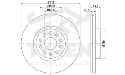 Диск тормозной Tyren, передний, арт. TYR1023121