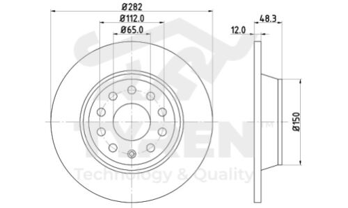 Диск тормозной | зад TYREN, арт. TYR1023281