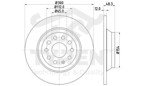 Диск тормозной Tyren, задний, арт. TYR1023501