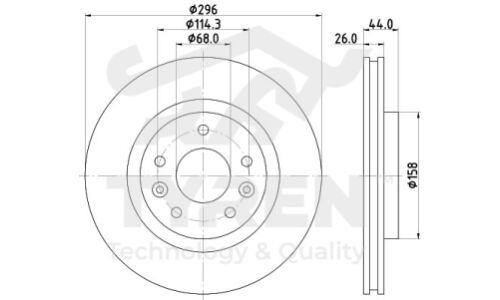 Диск тормозной | перед TYREN, арт. TYR1011871