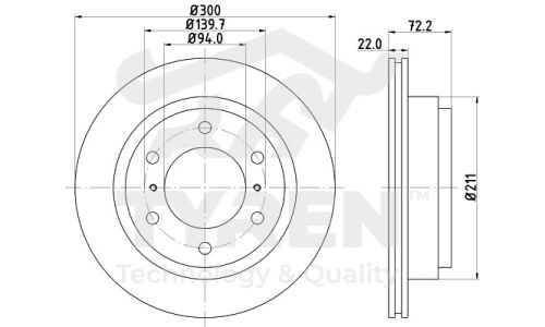 Диск тормозной | зад TYREN, арт. TYR1013831