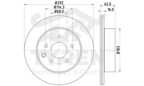 Диск тормозной | зад TYREN, арт. TYR1011601