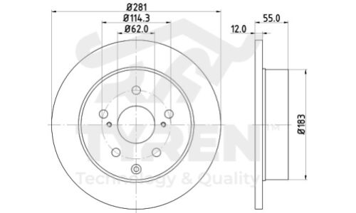 Диск тормозной | зад TYREN, арт. TYR1022431