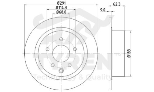 Диск тормозной | зад TYREN, арт. TYR1011721