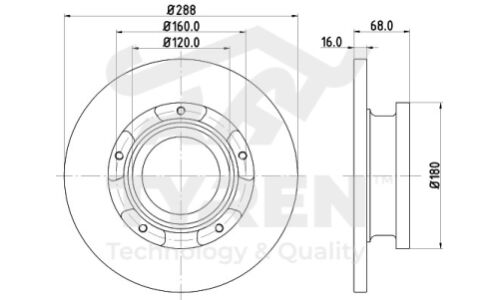 Диск тормозной | зад TYREN, арт. TYR1012931