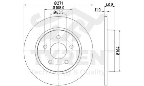Диск тормозной | зад TYREN, арт. TYR1012871