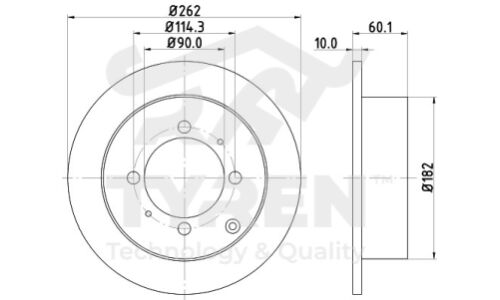 Диск тормозной Tyren, задний, арт. TYR1013681