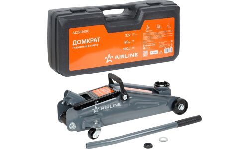 Домкрат гидравлический подкатной Airline, 2500кг, подъём 120–350мм, кейс, арт. AJ25F340K