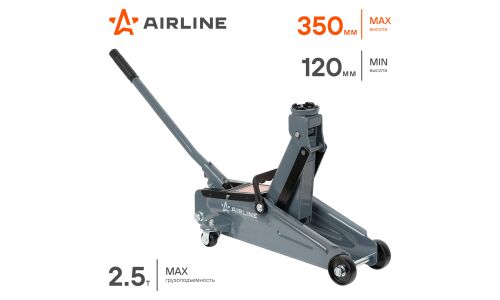 Домкрат гидравлический подкатной Airline, 2500кг, подъём 120–350мм, кейс, арт. AJ25F340K