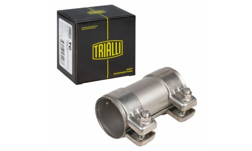 Хомут глушителя трубчатый с муфтой D=55 мм L=125 мм (нерж. сталь 304 SS) Trialli, арт. TC 55 SS