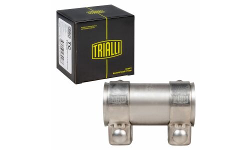 Хомут глушителя трубчатый с муфтой D=55 мм L=125 мм (нерж. сталь 304 SS) Trialli, арт. TC 55 SS