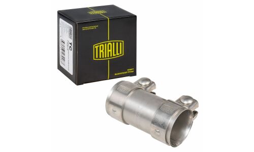 Хомут глушителя трубчатый с муфтой D=55 мм L=125 мм (нерж. сталь 304 SS) Trialli, арт. TC 55 SS