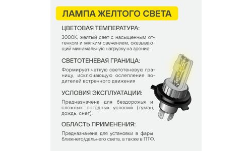 Лампа светодиодная Airline Plus H27W/1, H27W/2  (PG13, PGJ13, T9), 12/24В, 28Вт, 3000К, комплект 2 шт, арт. AEAR128