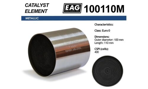 Каталитический блок металл. 100x110 Euro 0 EAG EAG, арт. 100110M