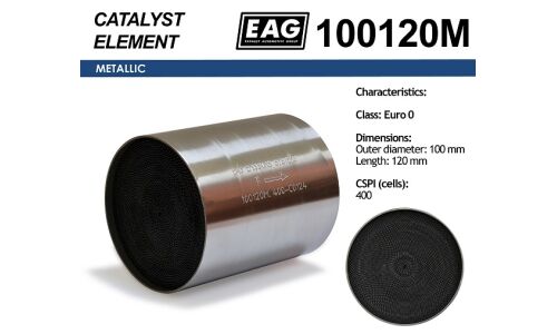 Каталитический блок металл. 100x120 Euro 0 EAG EAG, арт. 100120M