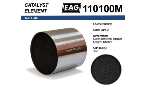 Каталитический блок металл. 110x100 Euro 0 EAG EAG, арт. 110100M