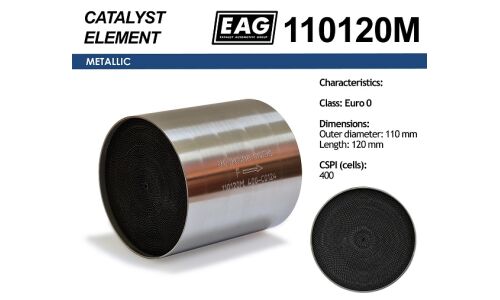 Катализатор EAG Евро-0, Ø110мм, длина 120мм, 400 scpi, арт. 110120M