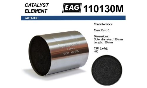 Каталитический блок металл. 110x130 Euro 0 EAG EAG, арт. 110130M