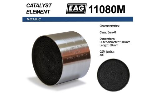 Катализатор EAG Евро-0, Ø110мм, длина 80мм, 400 scpi, арт. 11080M