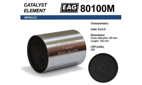 Каталитический блок металл. 80x100 Euro 0 EAG EAG, арт. 80100M