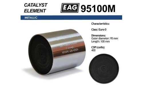 Каталитический блок металл. 95x100 Euro 0 EAG EAG, арт. 95100M