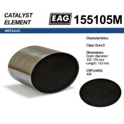 Каталитический блок овал металл. 155x105 Euro 0 EAG EAG, арт. 155105M