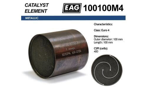 Каталитический блок металл. 100x100 Euro 4 EAG EAG, арт. 100100M4