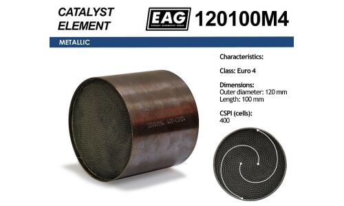Каталитический блок металл. 120x100 Euro 4 EAG EAG, арт. 120100M4