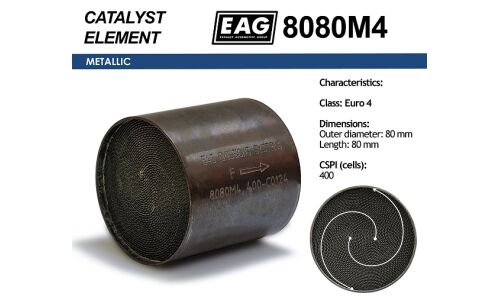 Каталитический блок металл. 80x80 Euro 4 EAG EAG, арт. 8080M4