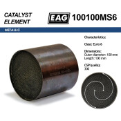 Каталитический блок металл. 100x100 300cpsi Euro 6 EAG EAG, арт. 100100MS6