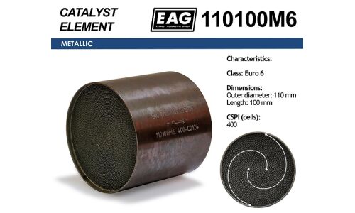 Каталитический блок металл. 110x100 Euro 6 EAG EAG, арт. 110100M6