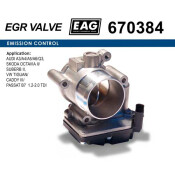 Дроссельная заслонка AUDI A3/A4/A5/A6/Q3, SKODA OCTAVIA II/SUBERB II, VW TIGUAN/CADDY III/PASSAT B7 1.2-2.0 TDI EAG EAG, арт. 670384