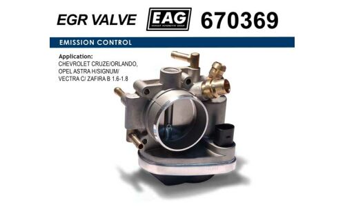 Дроссельная заслонка CHEVROLET CRUZE/ORLANDO, OPEL ASTRA H/SIGNUM/VECTRA C/ ZAFIRA B 1.6-1.8 EAG EAG, арт. 670369