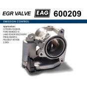Дроссельная заслонка CITROEN C5/C6/C8, FORD MONDEO IV, LAND ROVER DISCOVERY/FREELANDER II, PEUGEOT 407/508 2.2HDi EAG EAG, арт. 600209