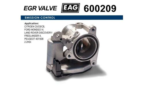 Дроссельная заслонка CITROEN C5/C6/C8, FORD MONDEO IV, LAND ROVER DISCOVERY/FREELANDER II, PEUGEOT 407/508 2.2HDi EAG EAG, арт. 600209