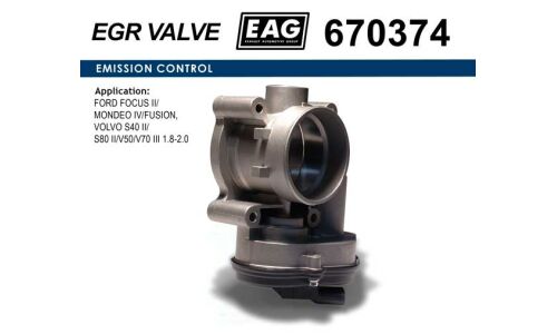 Дроссельная заслонка FORD FOCUS II/MONDEO IV/FUSION, VOLVO S40 II/S80 II/V50/V70 III 1.8-2.0 EAG EAG, арт. 670374