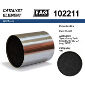 Каталитический блок Toyota Camry XV40/ Lexus ES240/350 2.4 (eng. 2AZFE) Euro 0 EAG EAG, арт. 102211